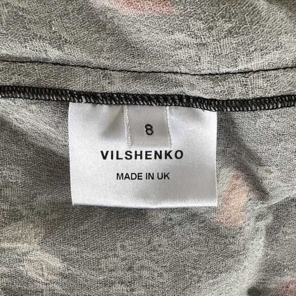 Vilshenko Jacquard Floral Dress 100% Silk Size 8 - Picture 8 of 9